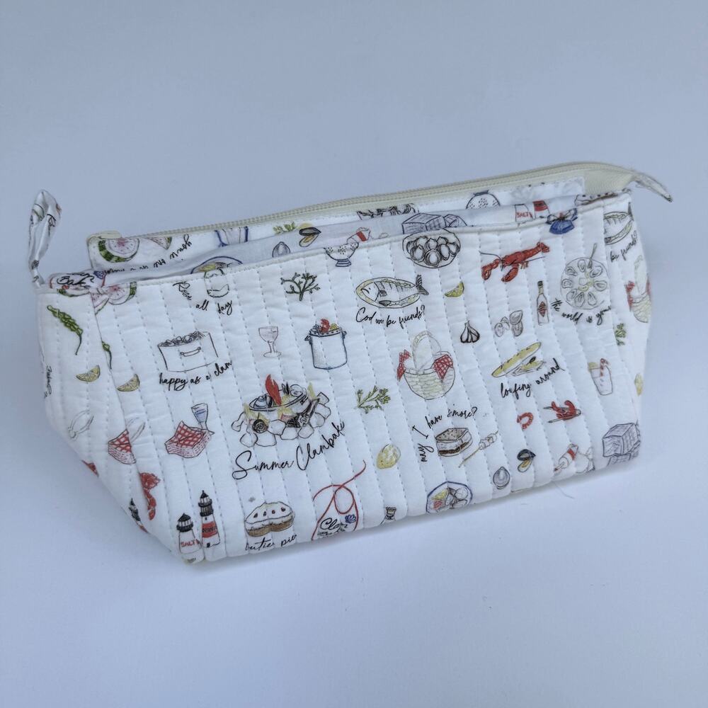 Erica Wilson Nantucket Coated Makeup Bag Pouch